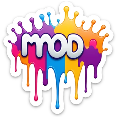 Graffiti the word mod with drippy paint  sticker