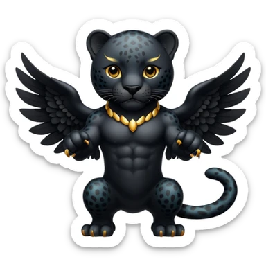 winged black jaguar sticker