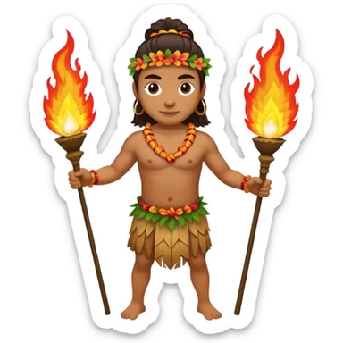 hawaiian fire dancer sticker