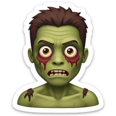 quero um zombie masculino com cabelo liso sticker