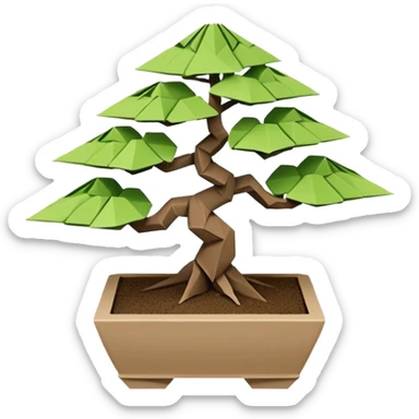 Bonsai fine-leaf group planting origami  sticker