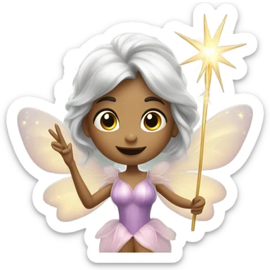 Fairy with giant magic wand sending kisses sticker