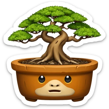 Caveman bonsai pot  sticker
