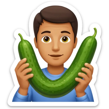 Dude holding his cucumber  sticker