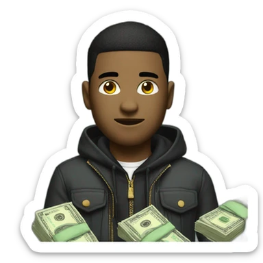 gangsta with a lot of cash sticker