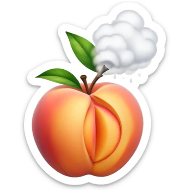 Steam coming off a peach sticker