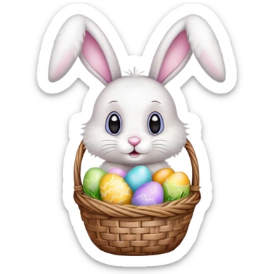 Doodle Easter bunny sticker