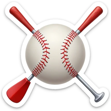 two pick axes criss crossing behind a big baseball sticker