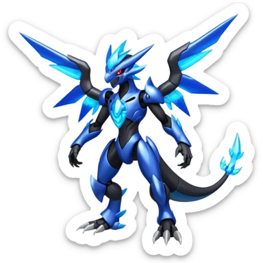 Shiny Aural Darkrai-Zekrom-Genesect-Fakémon-fusion (full body) sticker