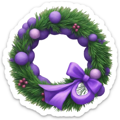 Purple snowman wreath sticker