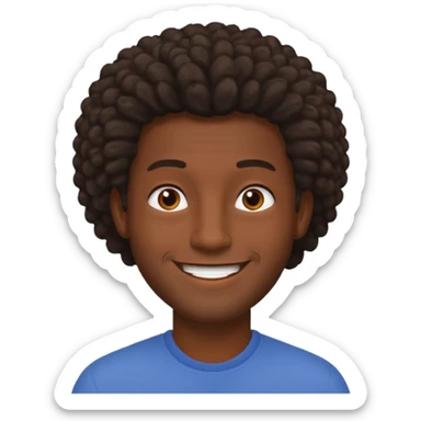 coily hair mens image sticker