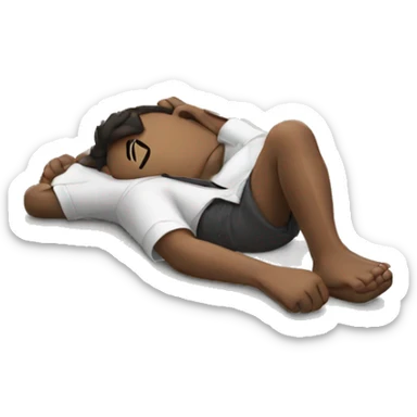 person lies on floor sticker