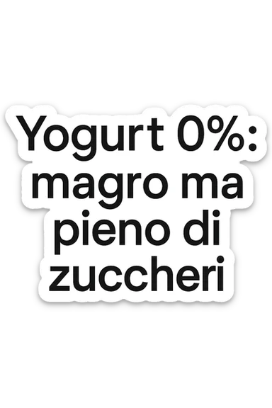Yogurt 0%: magro ma pieno di zuccheri sticker