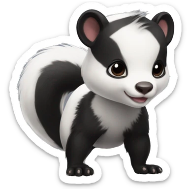 Cute skunk-panda-ferret-hybrid full body sticker