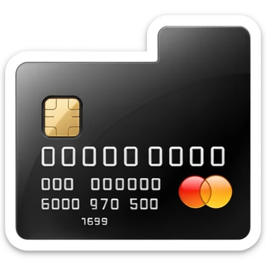 black credit card, no text, no numbers sticker