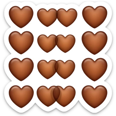 Neutral brown hearts from light to dark sticker