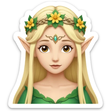 Flower-crowned elf queen sticker