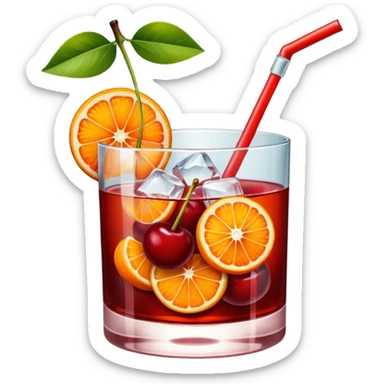 Mach mir einen Cherry Negroni mit viel Eiswürfeln und nur einer einzigen Scheibe Orange im Glas und einer Kirsche als Deko sticker