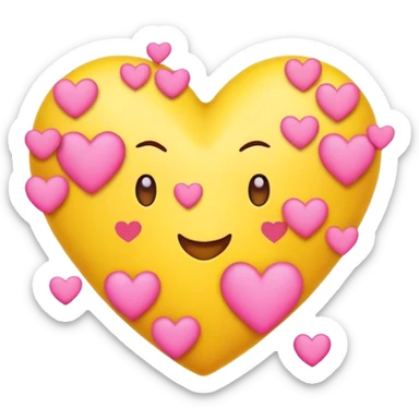 Make 😍 with the hearts being pink- no other changes. Keep emoji yellow sticker