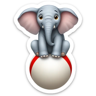An elephant on top of a ball sticker