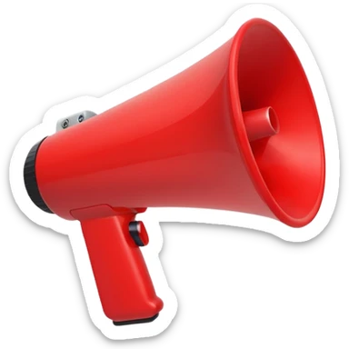 megaphone with social media icons around sticker