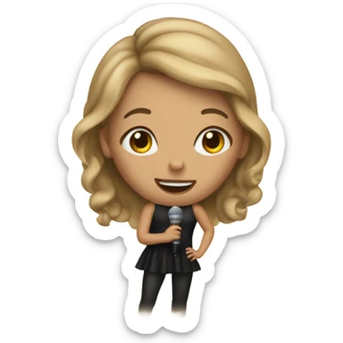 A superstar girl singing on a stage sticker