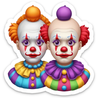 clowns with sad 😢 face without tears along with some body sticker