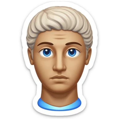 ancient greece marble sculpture head blue aura around it sticker