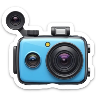 action camera object icon, small compact camera, wide lens, waterproof case, 3D cartoon, mobile game icon style, centered, clean background, no text, no watermark
  sticker