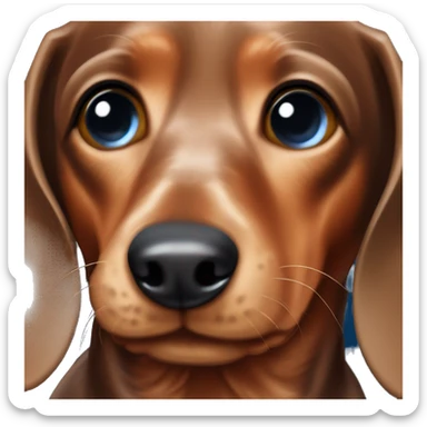 Brown dapple Dachshund with one blue eye one brown eye  sticker