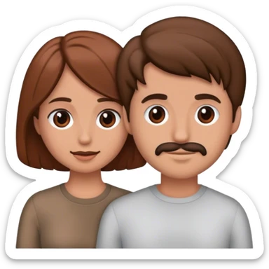 pareja de hombre y mujer cabello castaño enamorados sticker