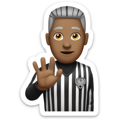 Basketball ref with a zebra’s head. Cancel or thumbs down overlap sticker