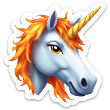 Fiery unicorn sticker