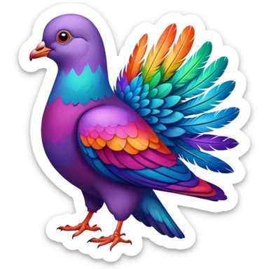Psychedelic pigeon  sticker
