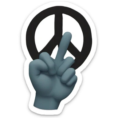 Peace sign but with thumb in the back sticking out sticker
