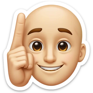 smirking face with index finger up sticker