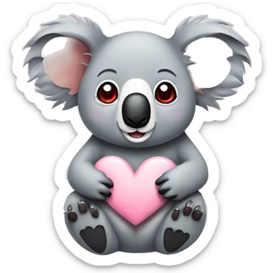 Koala with heart sticker