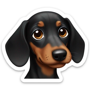Black brown dachshund pup sticker