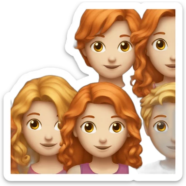 Redhead-girl,blonde-boy sticker