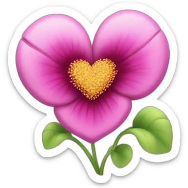heart flower sticker