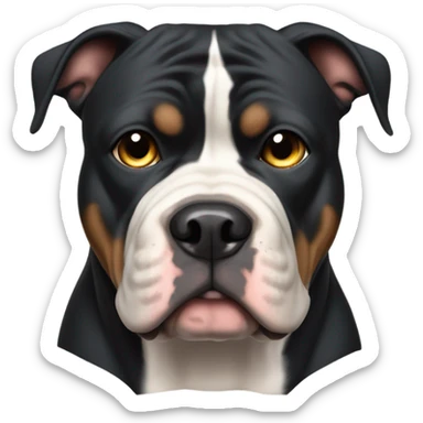 99% Black American Bully with crooked eyes sticker