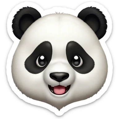 Cinematic Comical Panda Portrait Emoji, Head tilted dramatically with an exaggeratedly amused expression, featuring a striking black and white Fur with a quirky, playful expression and wide, expressive eyes filled with humorous disbelief, Simplified yet hilariously expressive features, highly detailed, glowing with a slightly sassy glow, high shine, dramatic yet playful, stylized with an air of cheeky charm, bright and endearing, soft glowing outline, capturing the essence of a spirited and over-the-top panda, so meme-worthy it feels like it could roll its eyes into internet fame instantly! sticker