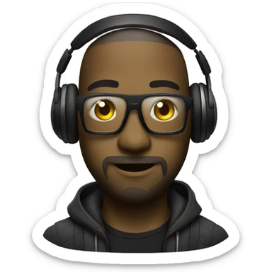 techno olive dj sticker