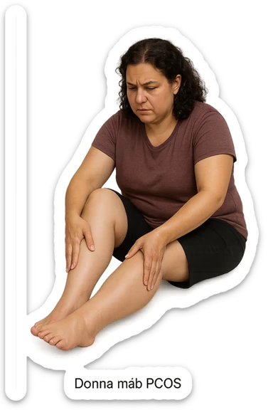 dONNA CON PCOS CHE COMBATTE LE SUE GAMBE GONFIE IMMAGINI REALISTICHE sticker