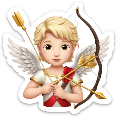 valentine's day themed cupid sticker