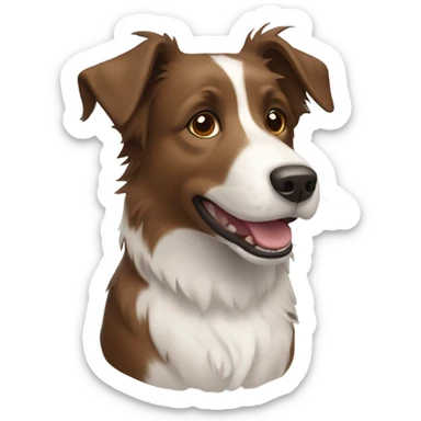 brown border collie terrier mix sticker