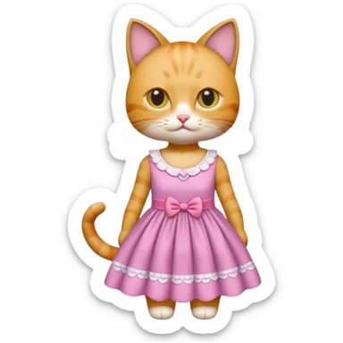 cat in a dress sticker
