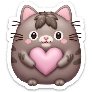 pusheen heart Pink cute sticker