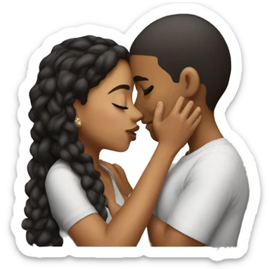 Lightskin boy kissing Latina girl sticker