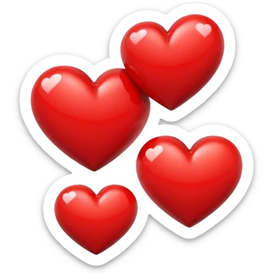 two hearts of different sizes next to each other sticker